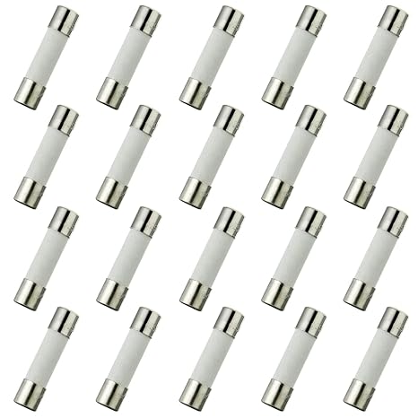 BOJACK T5AH250V 5x20mm 5A 250V Slow-Blow Ceramic Fuses 5 amp 250 Volt 0.2x0.78 Inch Ceramic Tube Time-delay Fuses (Pack of 20)