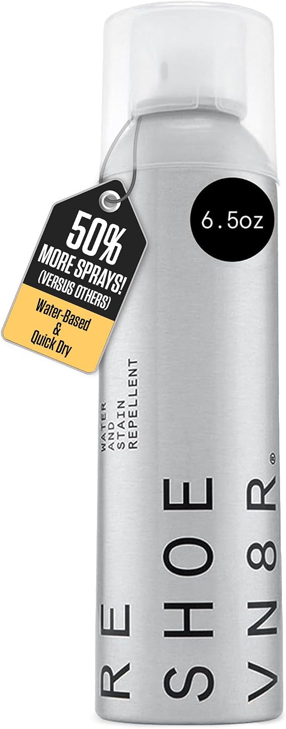 RESHOEVN8R Rain & Stain Shoe Protector Spray - Waterproof, 6.5oz | Quick-drying, no harsh chemicals, protects sneakers, suede, canvas, leather & white shoes, long-lasting