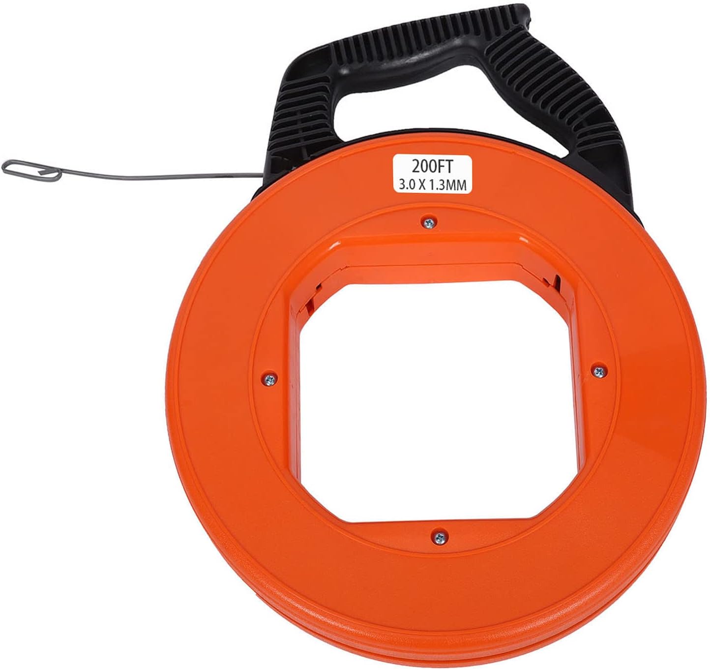 Fish Tape Reel, 200 Ft Fish Tape Hand Wire Puller Spring-Steel Fishtape with 183 mm Width Steel Pull Line, for Electric or Communication Wire Puller and Incoming Lines