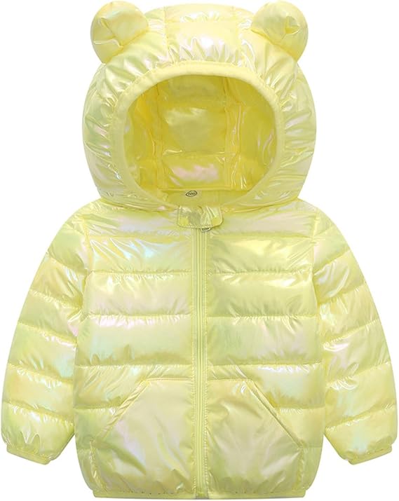 Toddler Winter Coats Puffer Padded Jacket Baby Boys Girls Bear Hoods Down Jacket Light Weight Infant Outerwear