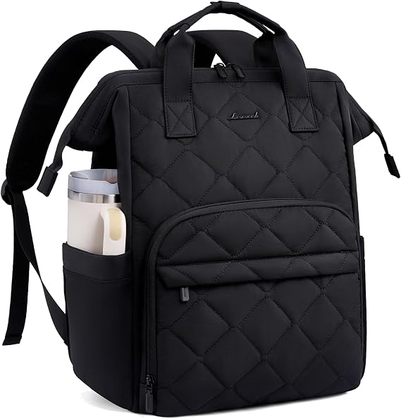 LOVEVOOK Laptop Backpack for Women Work Bag 15.6 inch Black