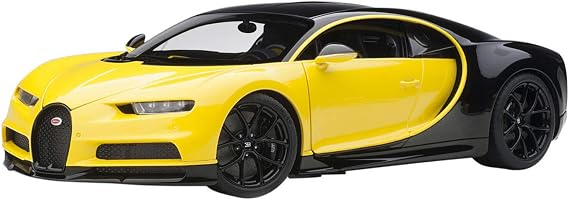 Autoart Bugatti Chiron Jaune Molsheim Yellow and Nocturne Black 1/18 Model Car