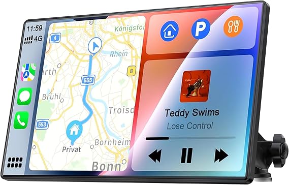 Portable Wireless Apple Carplay Android Auto Screen for Car,9 Inch Touch Screen Car Radio with Bluetooth,Voice Control,Car Paly for All Vehicle