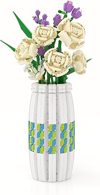 Vase for Lego Flower Bouquet 10280,40461 and 40460 Building Kit, A Unique Flower Container, Creative Project for Adults Building Blocks Gifts,Only Vase,New 2021532 pcs White