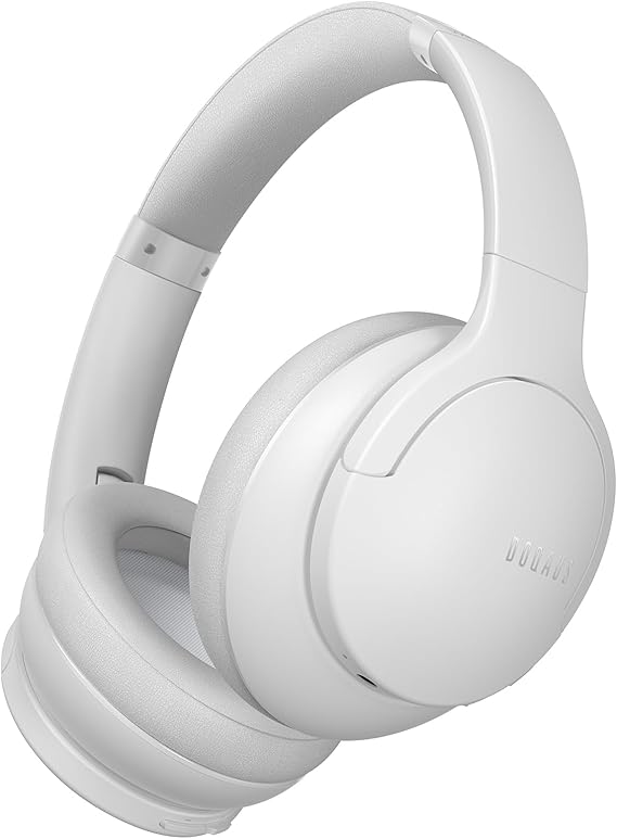 DOQAUS Bluetooth Headphones Over Ear, Headphones Wireless with 90H Playtime | 3 EQ Mode, Bluetooth5.3 Wireless Headphones with Hifi Stereo Sound, ENC Mic, Foldable for Travel Work Study Phone, Light Grey