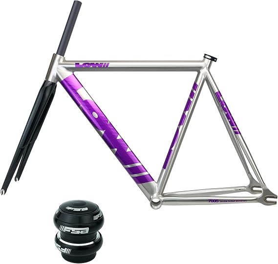 700C Fixed Gear Bike Frameset 53CM 55CM 57CM Aluminum Alloy Racing Track Bike Frame with Carbon Fork, Quick Release Frame 100/120mm QR