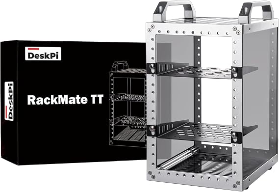 GeeekPi DeskPi RackMate TT Mini Server Rack for Mini PC, NAS, AV & Network Equipment, 10 inch 3U/ 7 inch 5U Network Rack, 200mm Depth