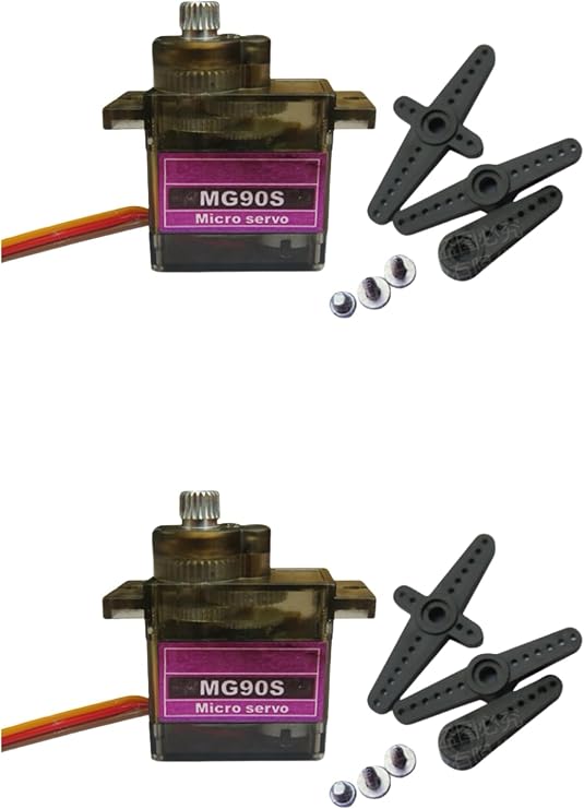 MG90S Micro Servo Kit - Metal Gear Mini Servos for RC Models, DIY Robotics, Arduino Projects (0-180°) (2)