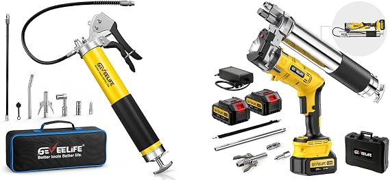 GEVEELIFE Electric Cordless Battery Grease Gun + Grease Gun Kit