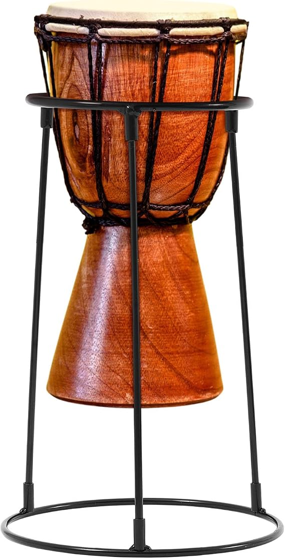 Moxweyeni Lightweight Djembe Stand Portable Drum Stand Carbon Steel Standing Support Frame for Percussion African Bongo Drum(8.46 x 11.42 x 17.32 Inch,Classic)
