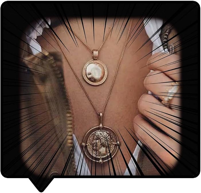 Doubnine Boho Layered Necklace Gold Medallion Coin Saint Charm Jewelry Retro Accessories for Women