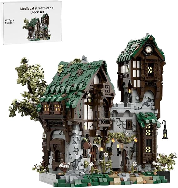 Mittelalterliche Straße Torwächter Bauklötze Set DIY Haus modulare Konstruktion Desktop-Display sammelbare mittelalterliche Architektur Modell für Erwachsene MOC-211440 4570 PCS