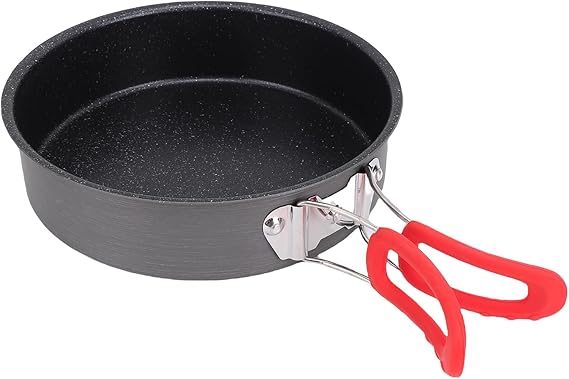 8inch Camping Frying Pan Aluminum Oxide Non stick Pan for Outdoor Camp Picnic