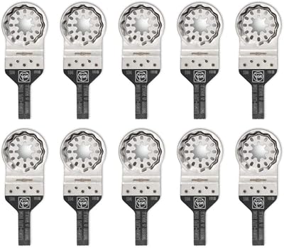 Fein Starlock E-Cut Long-Life Saw Blade - Precision Cutting for Wood, Drywall & Plastics, Bimetal with Teeth Set, Short, 38 Width, 1-18 Length, 10-Pack - 63502184290