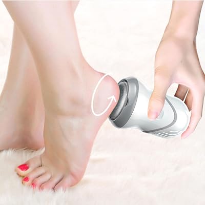 Electric Foot Callus Remover, Portable USB Rechargeable Foot File Pedicure Tools, with 3 Natural Quartz Grinding Heads, Ideal for Dead Skin, Professional Foot Care, Waterproof