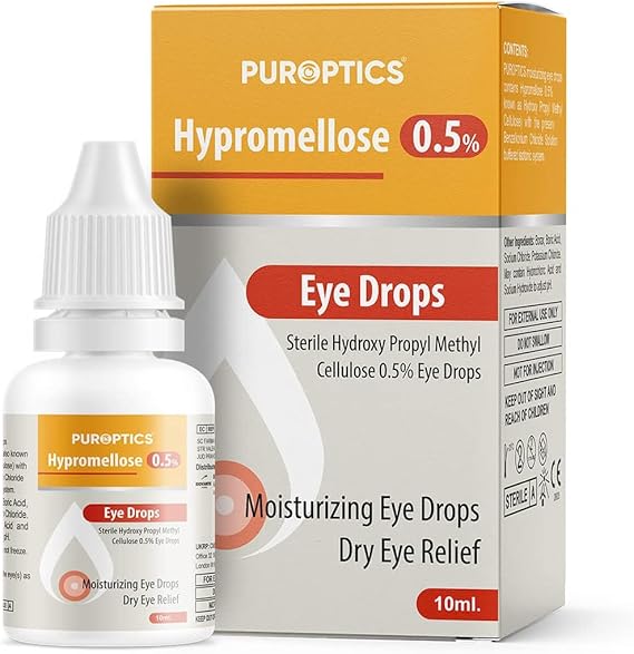 Hypromellose 0.5% Eye Drops for Dry Eyes - Itchy Eye Drops Treatment to Refresh and Relieve Tired & Dry Eyes | Lubricating Eye Drops for Irritated Itchy Dry Eyes