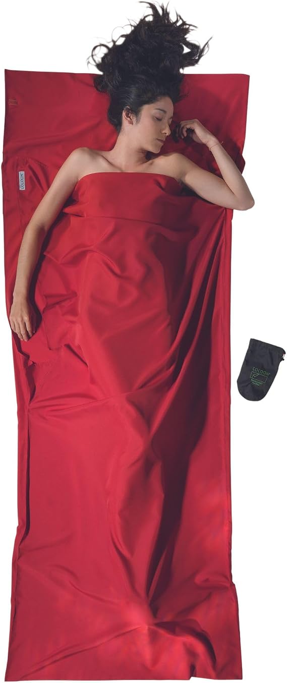 COCOON Microfiber TravelSheet Red - 1 Person Sleeping Bag Liner - 3 Seasons - Adults (Unisex)