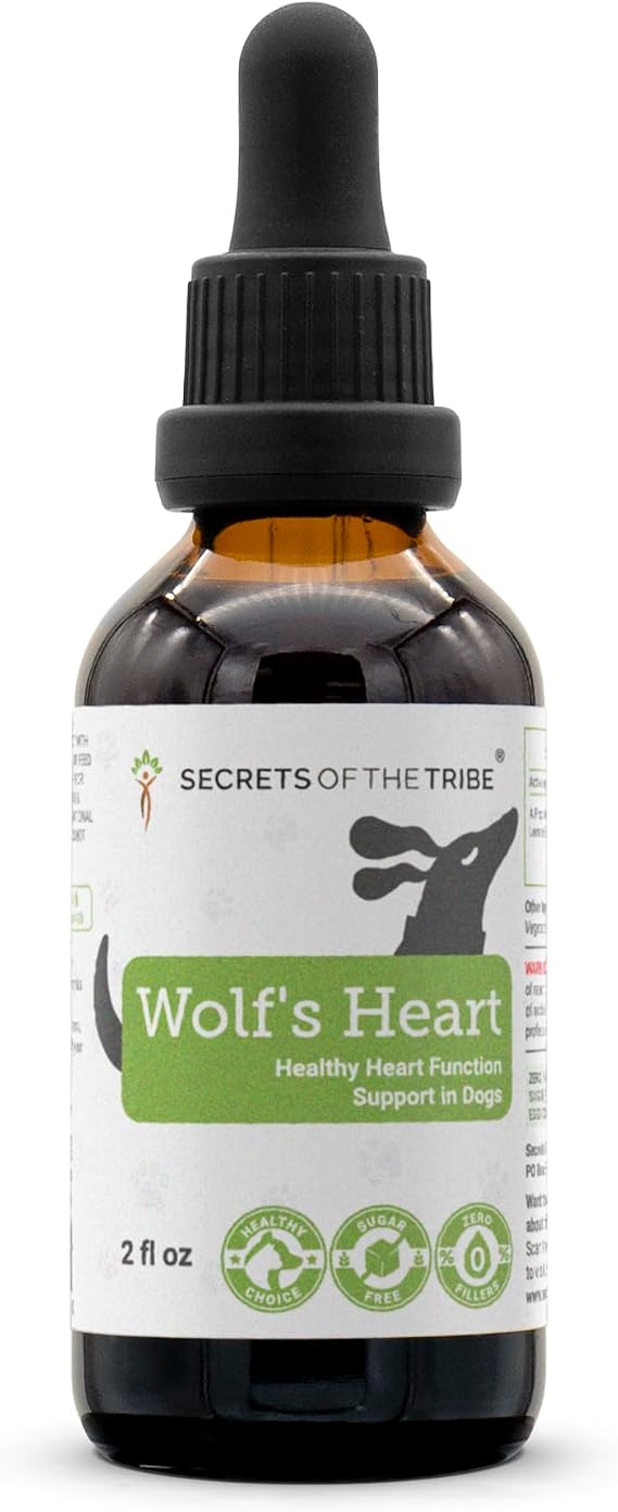 Wolf's Heart | Natural Herbal Dietary Supplement for Dogs | Healthy Heart Function Support in Dogs | Alcohol-Free Extract, Dandelion Root, Lemon Balm, Calendula, Lavender, Fennel 2 oz