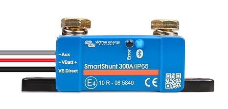 Victron Energy SmartShunt IP65 Battery Monitor (Bluetooth) - Victron Smart Shunt - 6.5V-70V, 300 amp