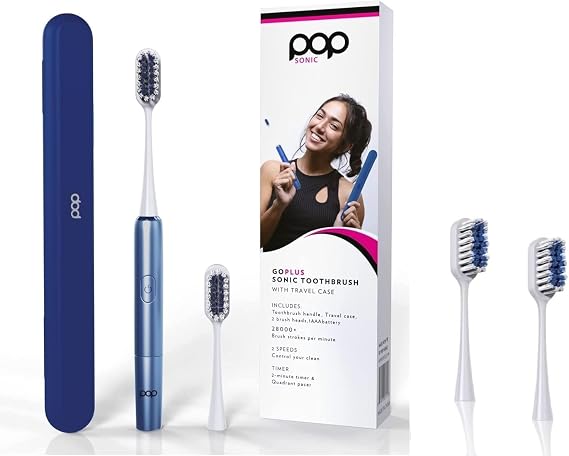 Go Plus Sonic Toothbrushes + Bonus Pack for Adults w/Electric Toothbrush Case - Electric Toothbrush for Adults & Kids