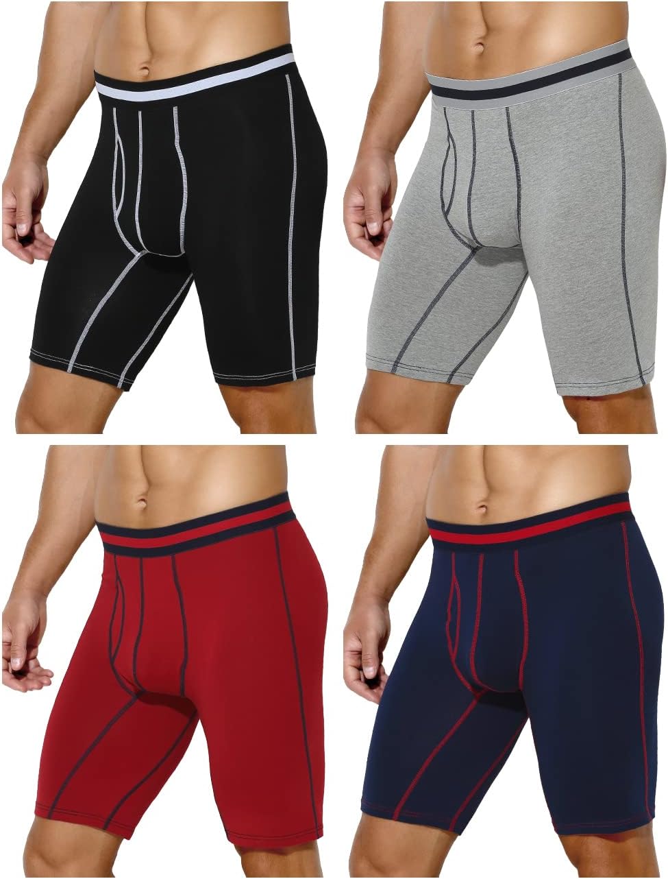 Casey Kevin Long Boxer Shorts Mens Cotton Underwear Sport Fitness Long Boxer Shorts Retro Shorts