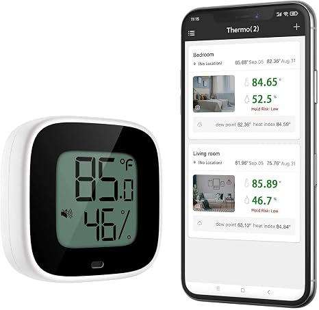 Bluetooth Thermometer Hygrometer, Smart Humidity Temperature Sensor