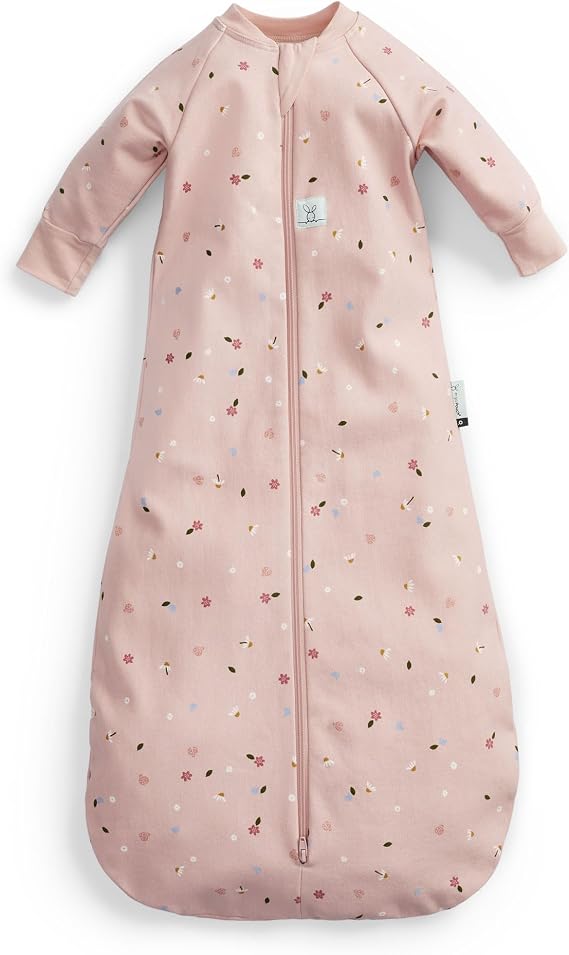 ergoPouch Long Sleeve Baby Sleep Sack, 3-12 Months, 1.0 TOG, Daisies | Arms-Out Wearable Blanket, Transition from Swaddling, Slim Fit, Secure & Comfortable, Soft Breathable Fabric