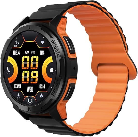 Military Smart Watches, Wave 70 Fitness Tracker Watch 1.43" AMOLED Screen Outdoor Rugged Tactical Smart Watch for Men Wireless Call, 10M Waterproof,410mAh Battery, Always on Display (Orange)
