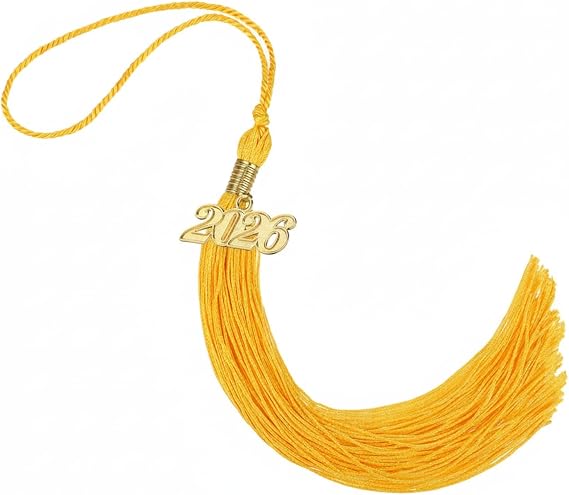 TecUnite 2026 Graduation Tassel Academic Graduation Tassel with Year Charm Ceremonies Accessories for Graduates(Gold)