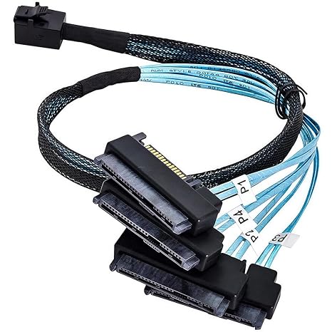 SFF-8643 to 4X SFF-8482 SAS Forward Breakout Cable 0.5m, 12Gbps