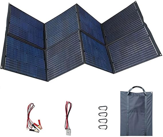 400W Foldable Portable Solar Panel, Monocrystalline Silicon Panel, Waterproof, with Power Cord, Suitable for Traveling and Camping Families,500W