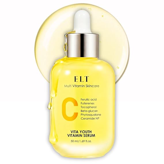 ELT Vita Youth Vitamin C Face Serum 1.69fl.oz.(50ml) | Korean Ferulic Acid, Beta-Glucan - Skin Brightening, Anti-Aging, Dark Spot Remover - K-Beauty Skincare, eltcosmetics