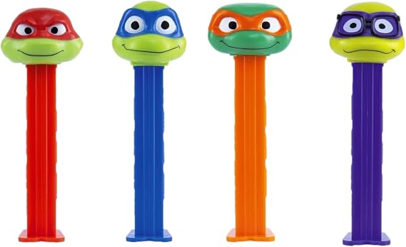 PEZ TMNT Ninja Turtles Set | Michelangelo, Donatello, Leonardo, And Raphael Candy Dispenser Set