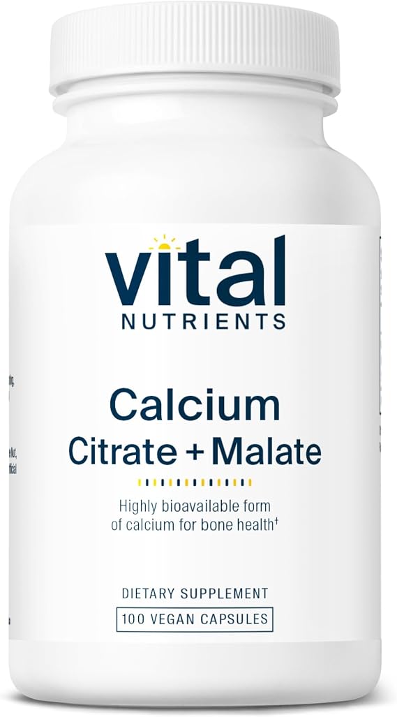 Vital Nutrients - Calcium (Citrate/Malate) - Most Bioavailable Form of Calcium - 100 Vegetarian Capsules per Bottle - 150 mg