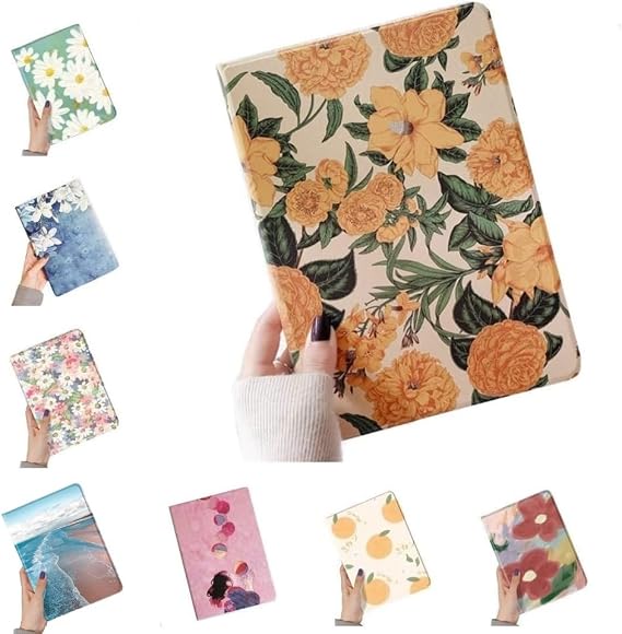 Floral Case for iPad 6th 5th Generation Air/Air2 9.7" Case Flower Pattern Cute Slim Leather Folio Smart Cover with Pencil Holder Auto Sleep/Wake, Color A