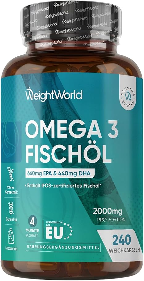 WeightWorld Omega 3 Soft Capsules - 2000mg Fish Oil - 660mg EPA & 440mg DHA