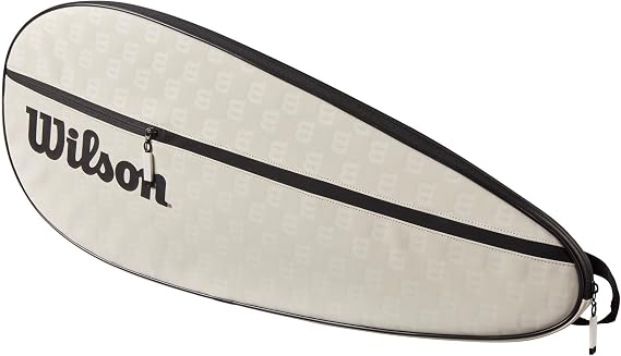 WILSON Premium Tennis Racket Cover - Holds 1 Racket, Cream