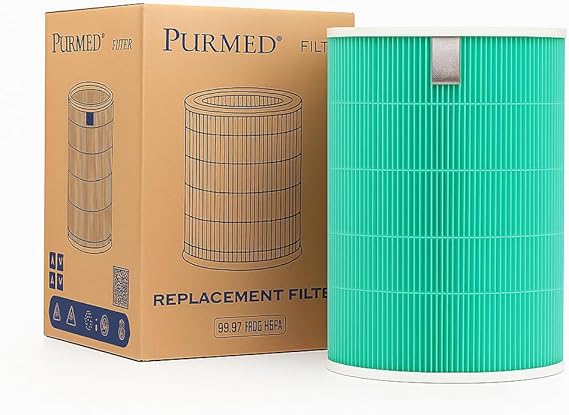 Purmed Xiaomi Smart Air Purifier 4 Pro Compatible HEPA + Carbon Internal Filter (Green) – 3 Layer Filtration with Replaceable Carbon Filter