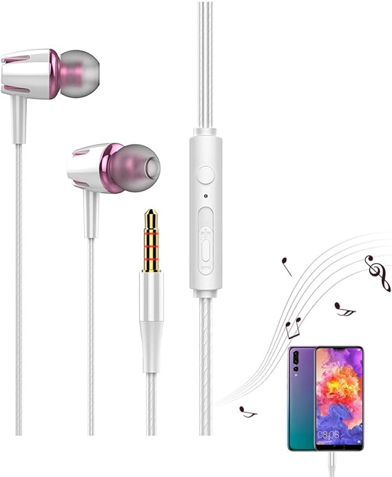 Wire Ear Buds - 3.5mm duals Driver Audio In Ear Headset, Silicone Glow EarBuds | Noise Isolate Audio Set | Compatible Stereo Surround Sound Cable Earphones For Listening Music gamingg Mobile Computers