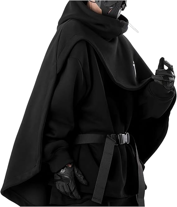 Techwear Hoodie Men's Ninja Pullover Hip Hop Hoodie Loose Hoodies Winter Warm Sweatshirt with Hood Plain Hoodie Streetwear Harajuku Style Hoodie