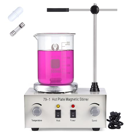 Slendor Magnetic Stirrer Hot Plate Mixer 79-1 Lab Stirrers Hotplate Max 2400 RPM Stir Plate with Stir Bar and Support Stand