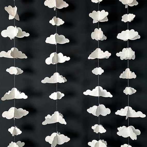 28 Pcs 3D Hanging Pink Clouds Decorations