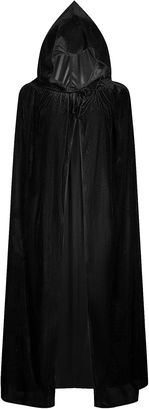 BALENNZ Cape Cloak with Hood for Women & Men Halloween Costumes | Velvet Unisex Adult Hooed Cape for Witch Costume Vampire Wizard Raven Medieval Cosplay