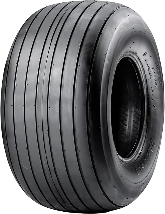 Carlisle Straight Rib Lawn & Garden Tire - 13X5-6 | Lawn Mower & Garden Tractor All Season Traction 52A3 Rated 4 Ply Bias Construction Black Sidewall Tire