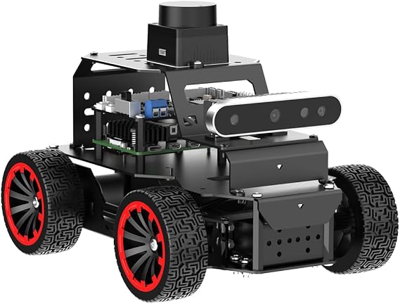 ROS2 Robot Car Programmable AI Smart Robot Kit for Raspberry Pi 5 3D Deep Camera Lidar SLAM Mapping Navigation Path Planning Automatic Ackerman Chassis MentorPi A1 No RPI