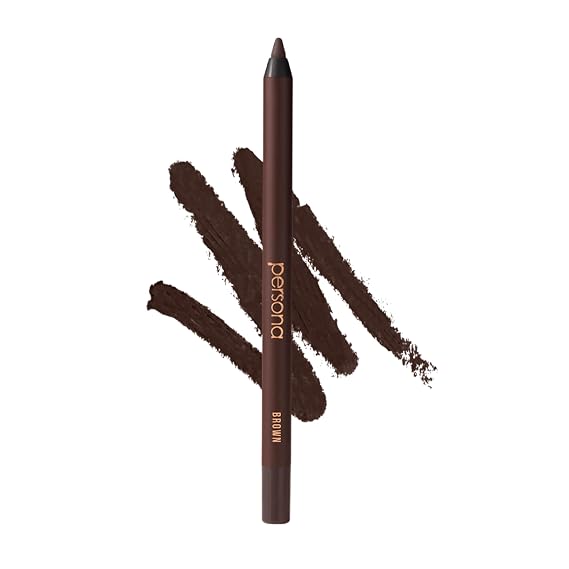 PERSONA 24HR Brown Waterproof Eyeliner Pencil, Creamy & Sharpenable | Smudgeable for lash line and waterline, all-day to all-night wear, vegan, cruelty-free, paraben-free, made in USA