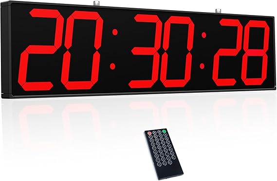 CHKOSDA 28.4in Double Sided Digital Wall Clock, Multifunctional Led Large Clock with Timer, Temperature and Date Display, Hanging Digital Clock Large Display for Corridors, Hospitals (Red)