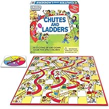 Classic Chutes and Ladders with 1970's Artwork by Winning Moves Games USA for Children Ages 3 and Up, Preschool Games for 2-4 Players (1195)
