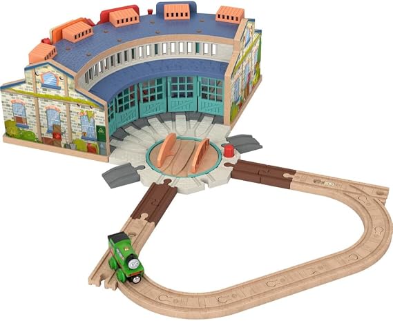 Thomas & Friends Wooden Railway, Tidmouth Sheds Starter Train Set made from sustainably sourced wood for preschool kids 3 years and up