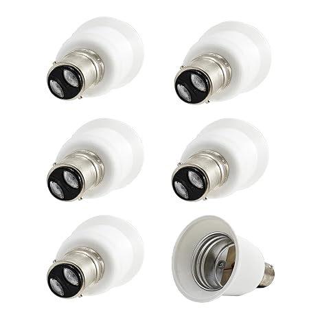 6pcs BA15D to E26/E27 Light Socket Adapter BA15D Light Socket Adapter to Standard Medium Edison Screw Bulb Base Adapter (BA15D to E26/E27 Adapter)